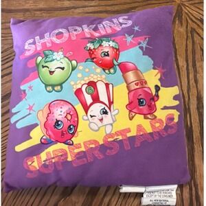 Shopkins Superstars Purple Decorative Throw Pillow 11.5" Square Moose Toys 2013
